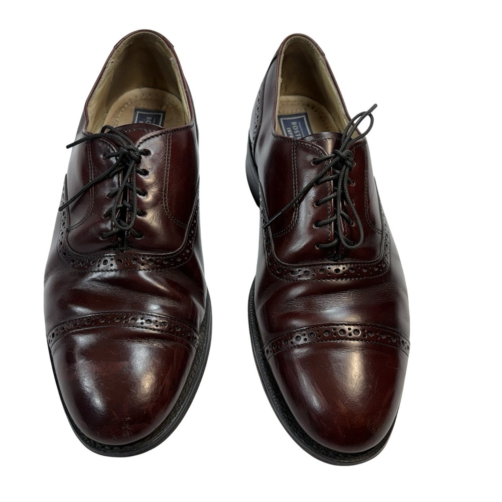 Vtg Bostonian Impression Burgundy Leather Cap Toe Oxford Shoes Mens 9 D/B 22028